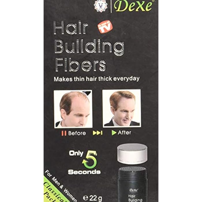 Dexe Hair Building Thickening Fibers For Man & Women, Medium Brown, 22 g - Image 2